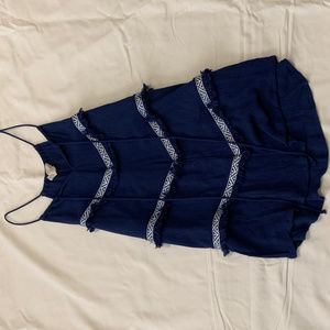 Navy Blue Tank Top w/White Detail